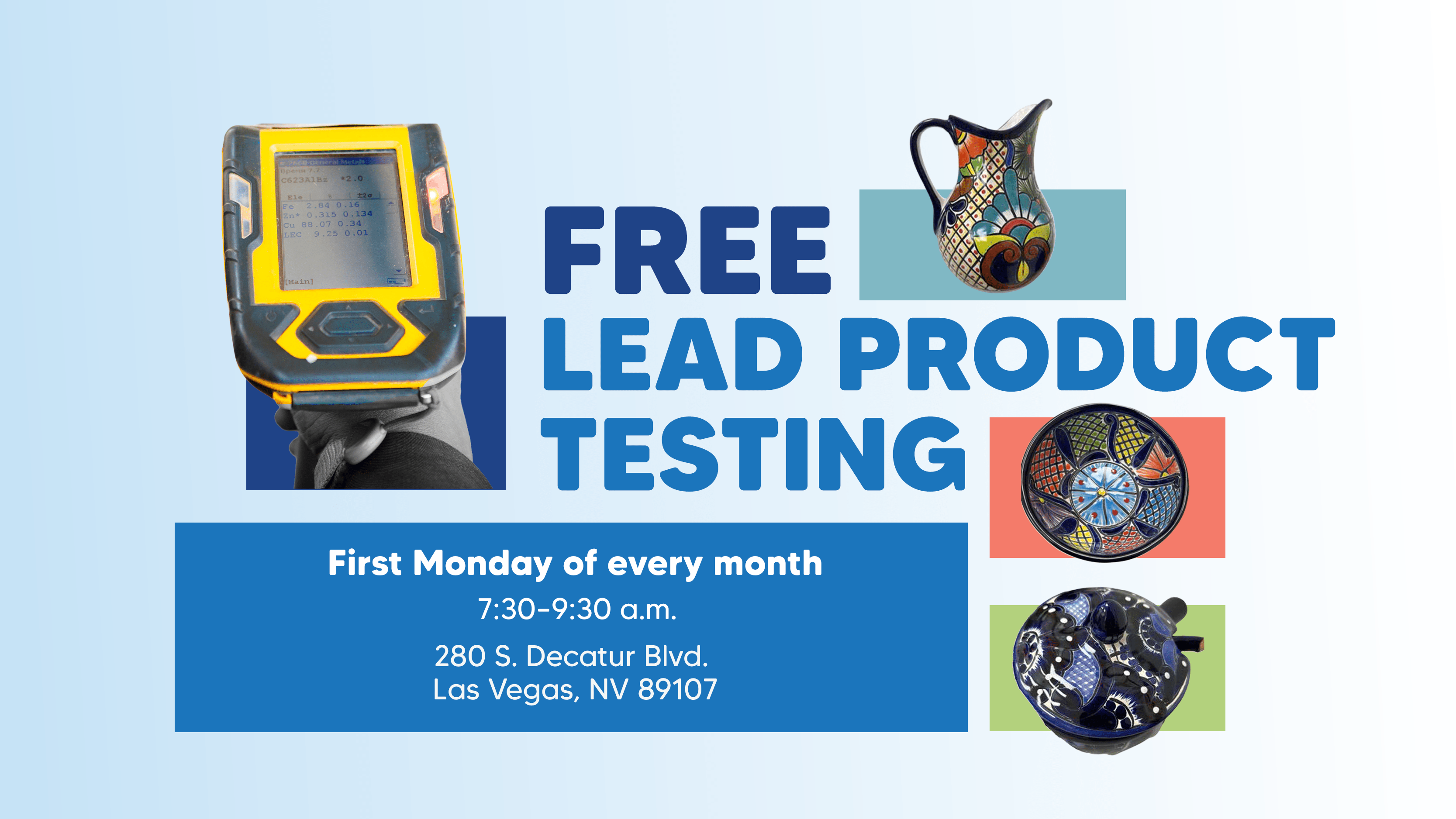 Free lead product testing