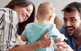 Young couple with infant child